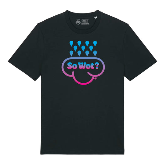 Pink and blue rain cloud logo